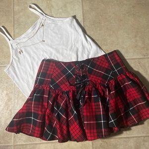 plaid mini skirt
